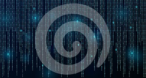 Digital binary data and streaming binary code background. Matrix background with digits 1.0.